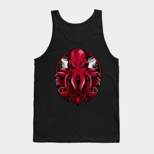 Octopus Kraken Sea Monster Red Tank Top